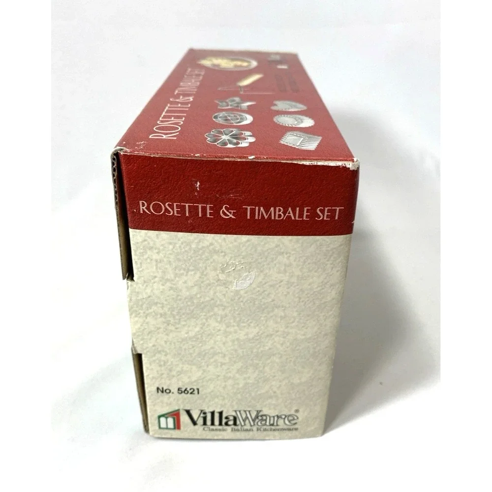 VillaWare Rosette & Timbale Set -9 Molds, 2 Tools- Orig Box - EXCELLENT